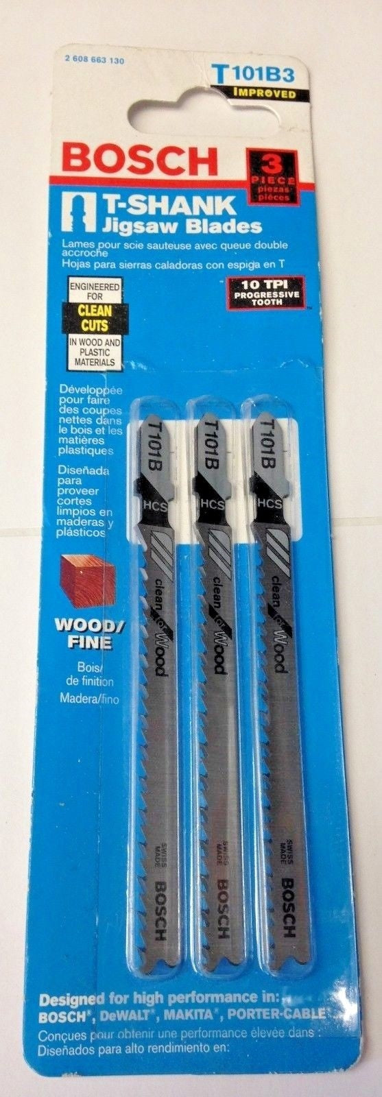 Bosch T101B3 4″ x 10 TPI Clean Wood Cutting T-Shank Jig Saw Blades 3pk Swiss #I-56 Online Sale