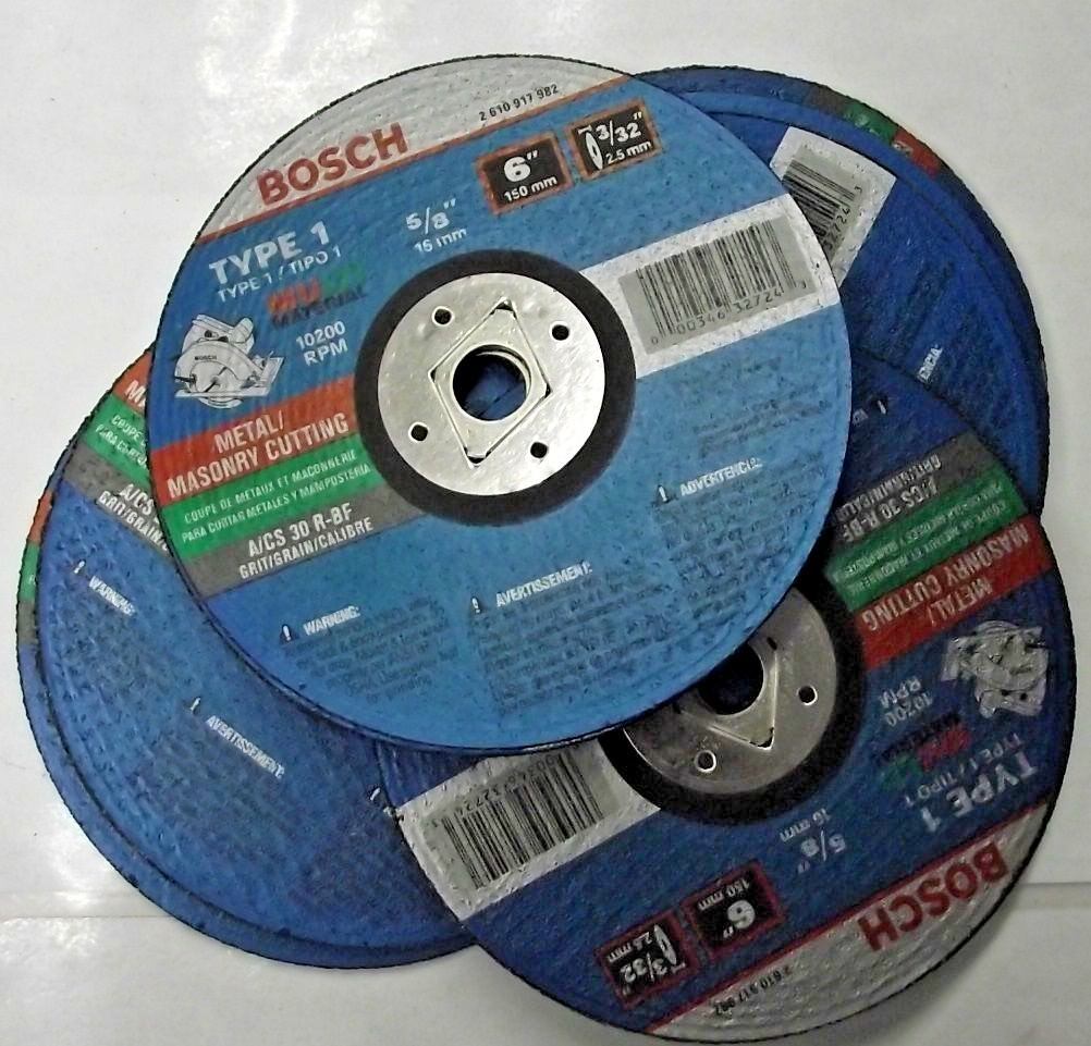 Bosch 2610917982  6″ 3/32″ Metal & Masonry Cutting Wheels 5/8 Arbor 10PC Germany Online Sale