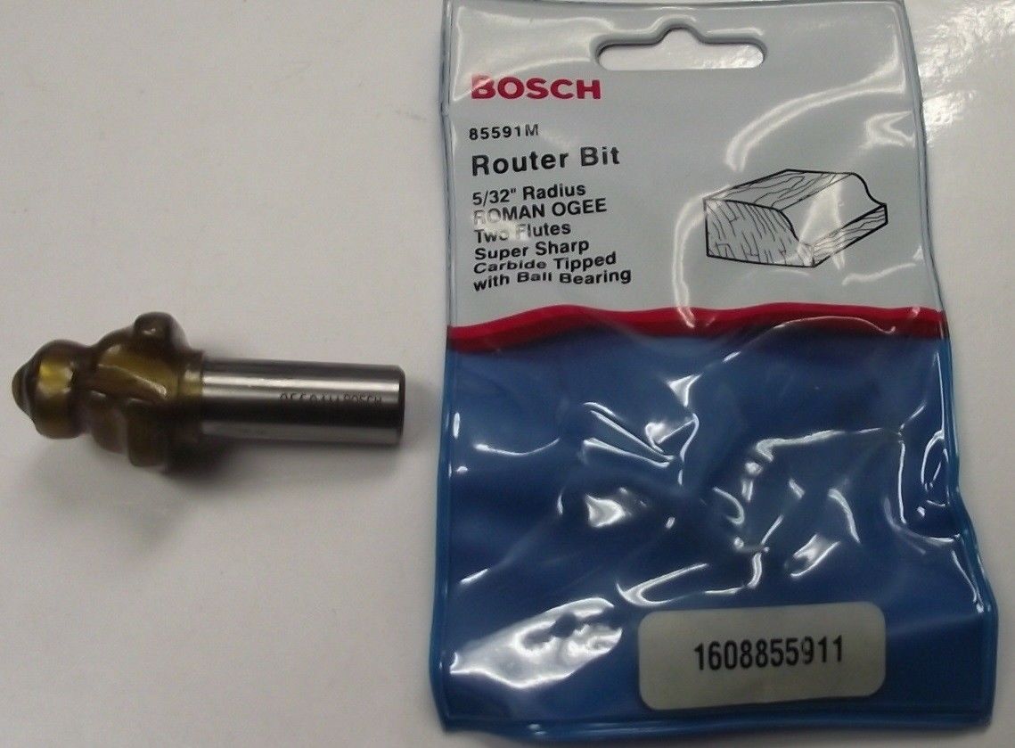 Bosch 85591M 5/32 Radius 1/2-in Shank Roman Ogee Router Bit W/ Ball Bearing USA Supply