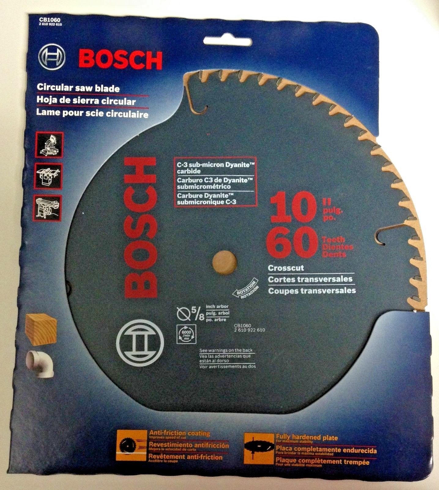 Bosch CB1060 10″ x 60 Teeth Crosscut Circular Saw Blade With 5/8″ Arbor Online