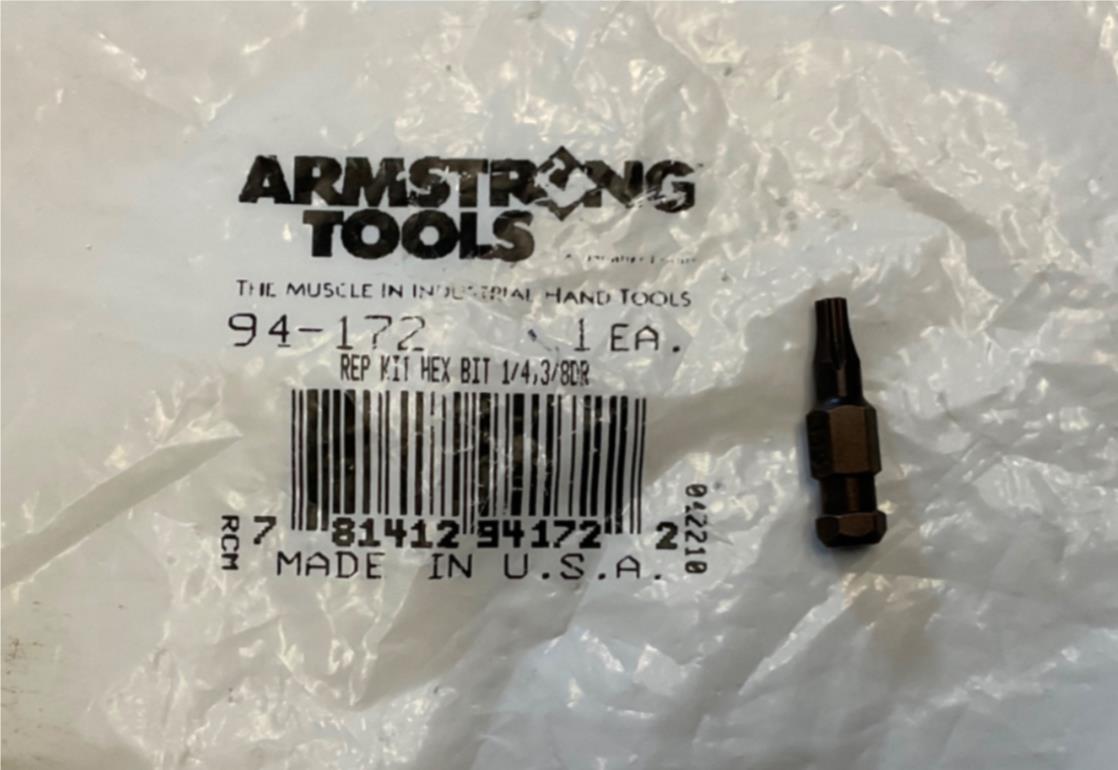 Armstrong 94-172 Rep Kit Hex Bit 1/4, 3/8″Dr T15 USA Online Sale