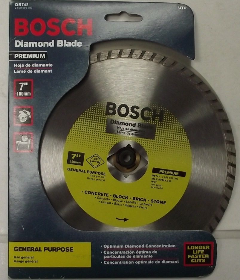 Bosch 7″ DB742  Premium Diamond Wet Saw Blade Brick Concrete 5/8″ Arbor Online Hot Sale