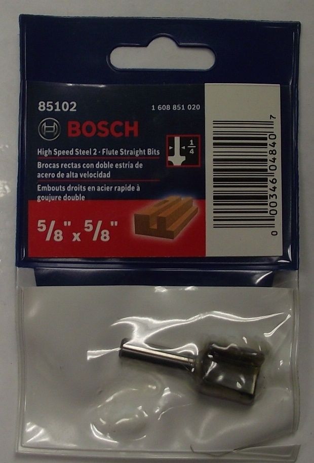 Bosch 85102 5/8″ High Speed Steel 1/4″ Shank Double Flute Straight Router Bit on Sale