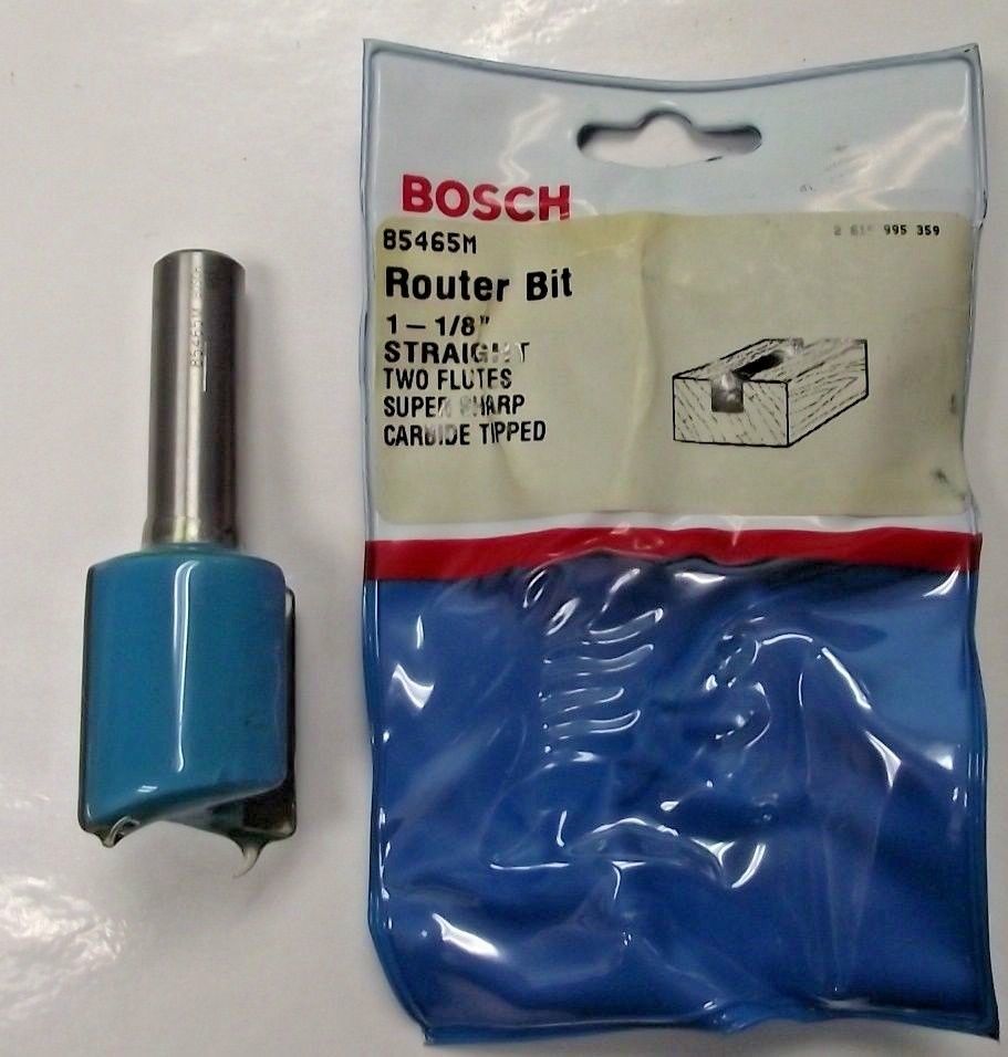Bosch 85465M 1-1/8″ x Straight Router Bit “1/2” Shank 2 Flute Carbide USA Supply