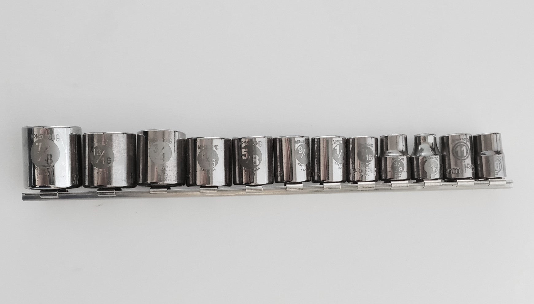 Armstrong GOV87634SS2 12pc Socket Set 10 SAE & 2 Metric 12pt. USA Online now