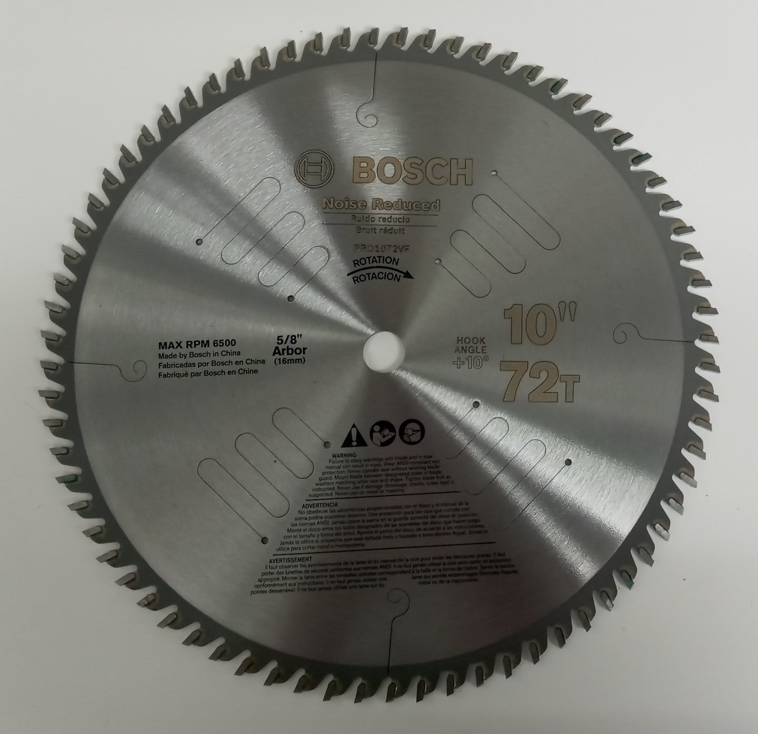 Bosch PRO1072VF 10″ x 72 Tooth Carbide Saw Blade Triple Chip Sale