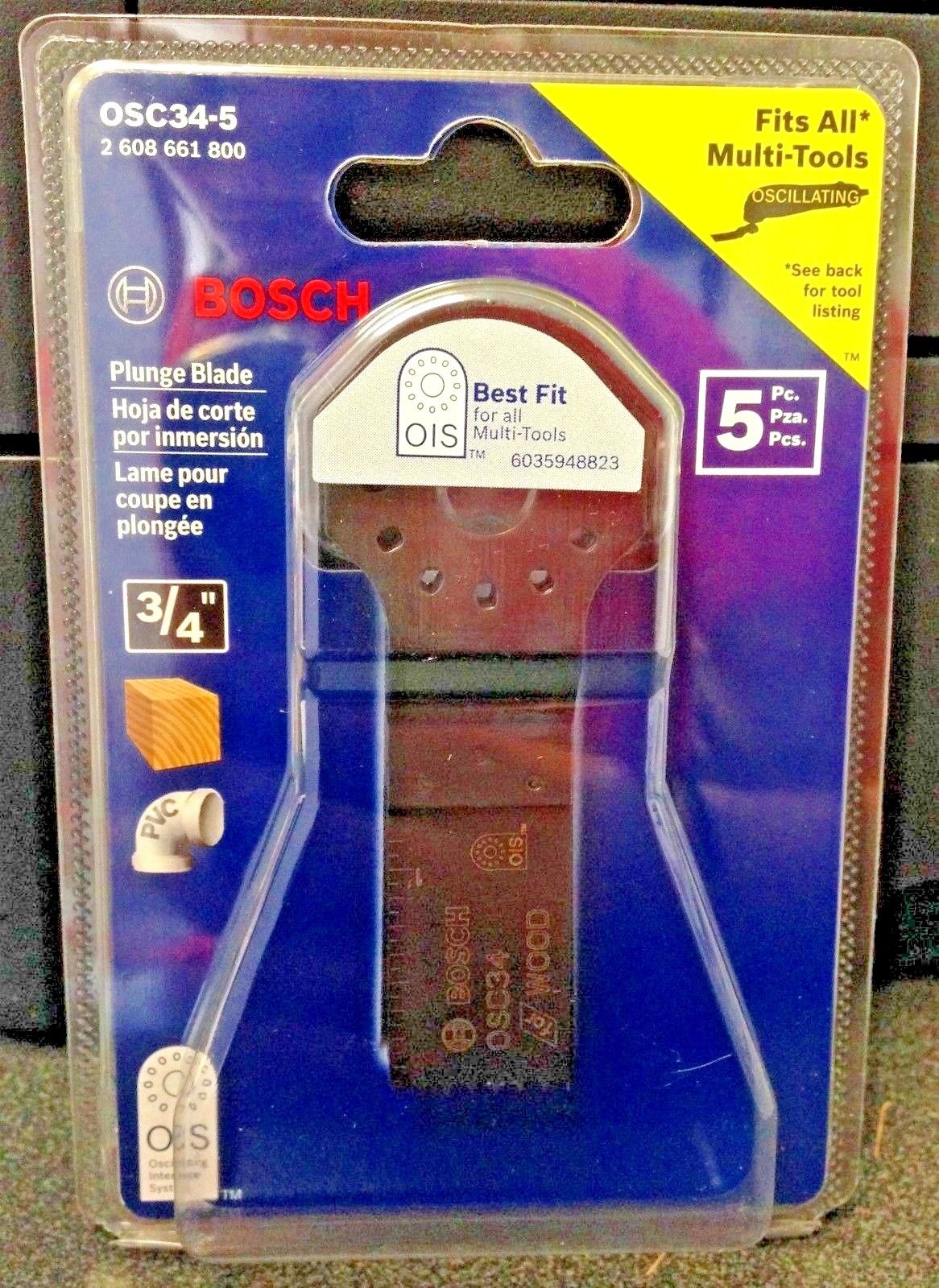 Bosch OSC34-5 3/4″ x 1-1/4″ HCS Plunge Cut Blade For Multi-Tools 5 Pack Discount