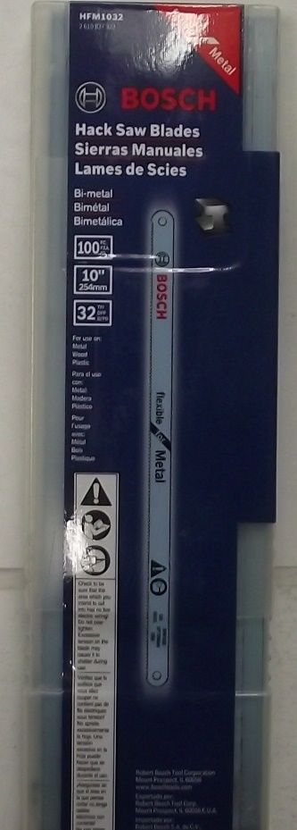 Bosch HFM1032 10″ x 32 Tooth Bi-metal Hacksaw Blades 100pcs. Supply