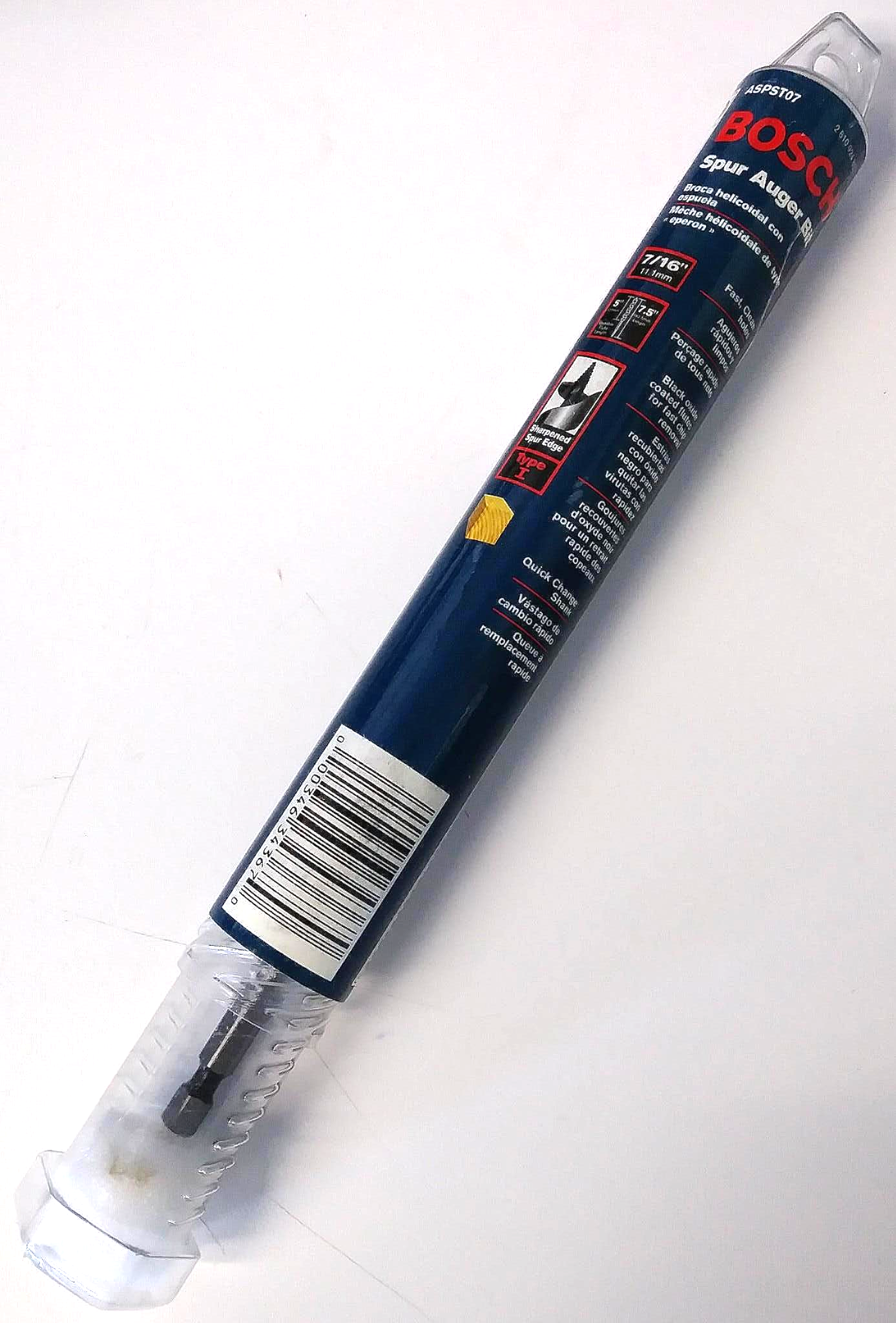 Bosch ASPST07 7/16″ x 5″ x 7-1/2″ Type I Spur Auger Bit (Tubed) Online Sale