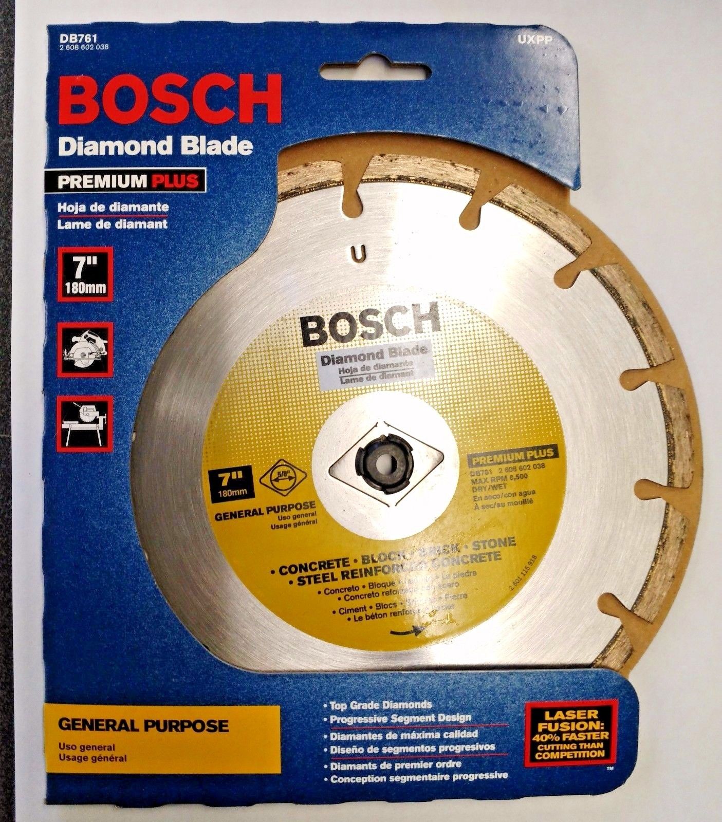 Bosch DB761 Premium Plus 7″ General Purpose Diamond Saw Blade Fashion