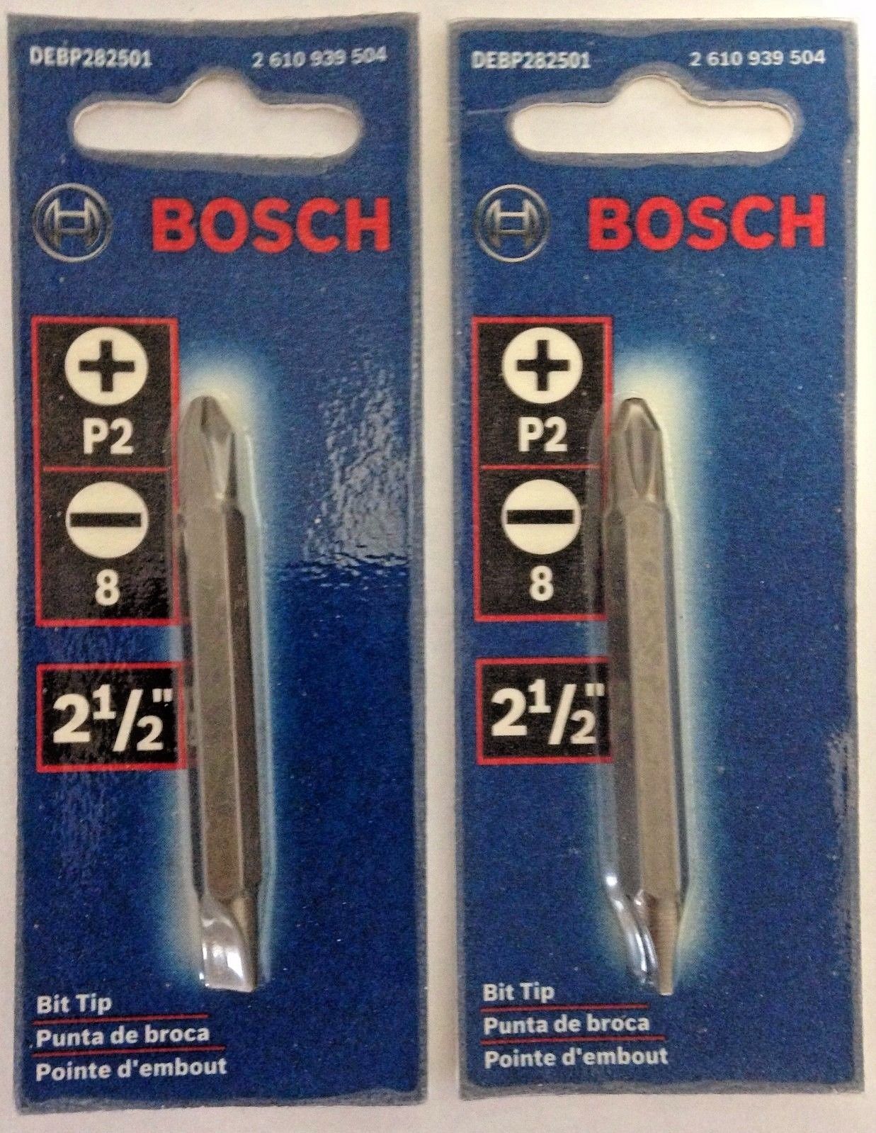 Bosch DEBP282501 2-1/2″ Extra Hard Double End P2-S8 Bit Tip 2PKS Online Sale