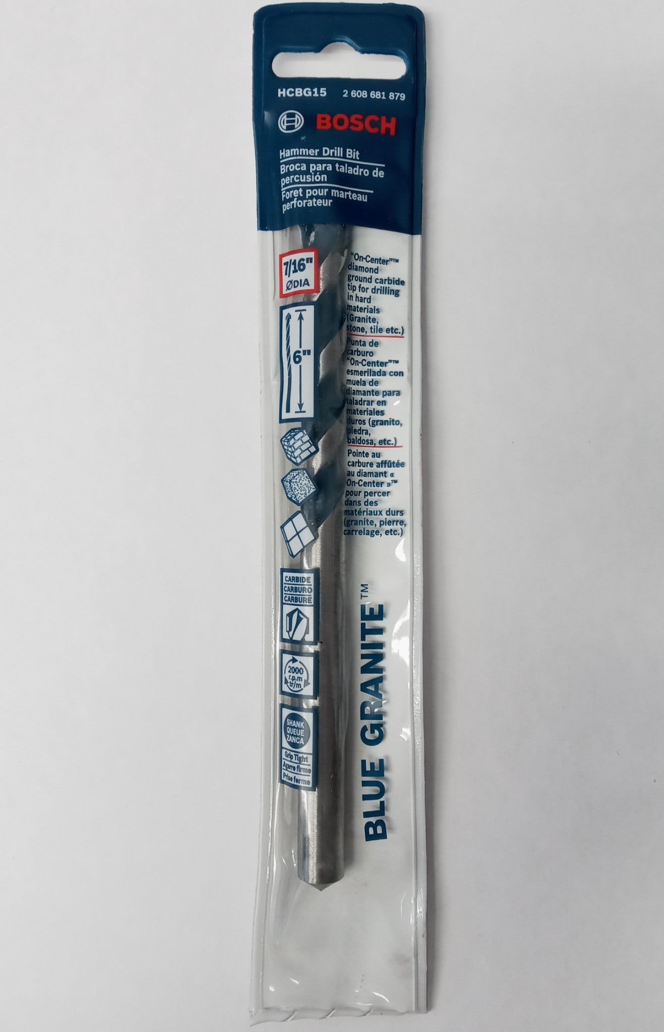 Bosch HCBG15 Blue Granite 7/16″ x 6″ Carbide Tip Hammer Drill Bit Online Sale