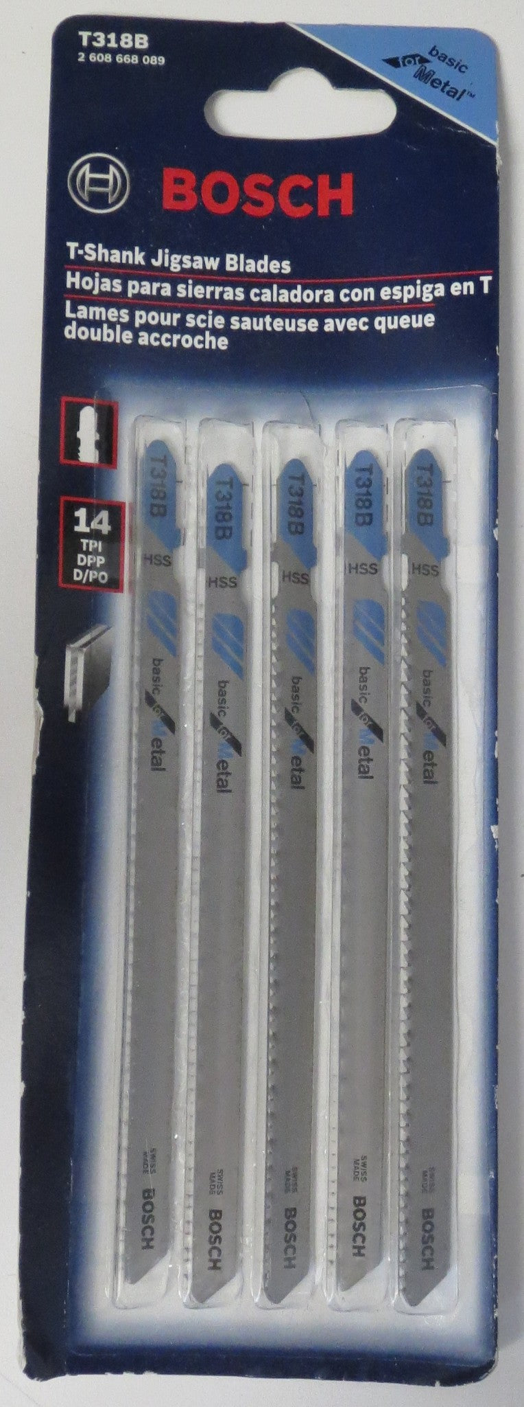 Bosch T318B 5-1/4″ X 14 TPI HSS Metal T-Shank Jigsaw Blades 5 Pack Swiss #I-41 Fashion