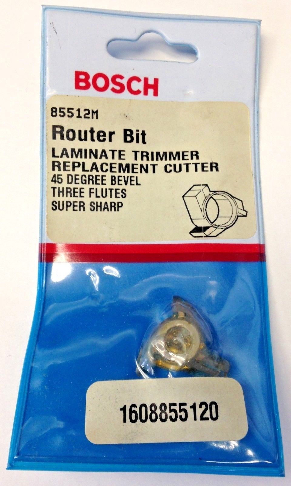 Bosch 85512M 45° x 1/4″ Carbide Tipped 3-Flute Bevel Trim Replacement Cutter Bit Discount