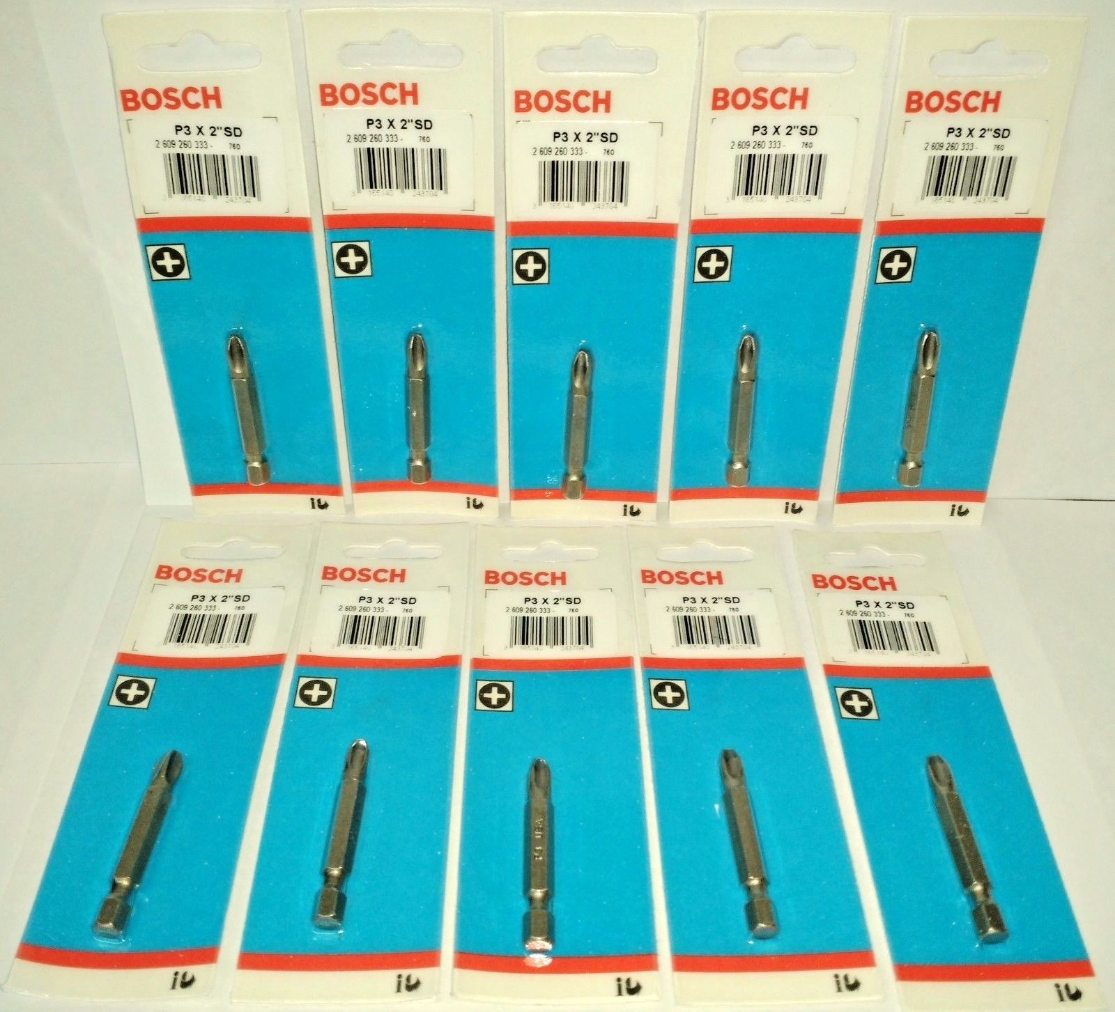 Bosch 2609260333  P3 x 2″ Phillips Power Screw Tip Bits USA 10PKS Sale
