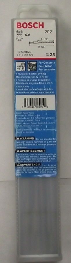 Bosch HC2023B25 S4 SDS+ Shank Bit .202 x 7-1/4 x 9-1/4 Germany Online Hot Sale