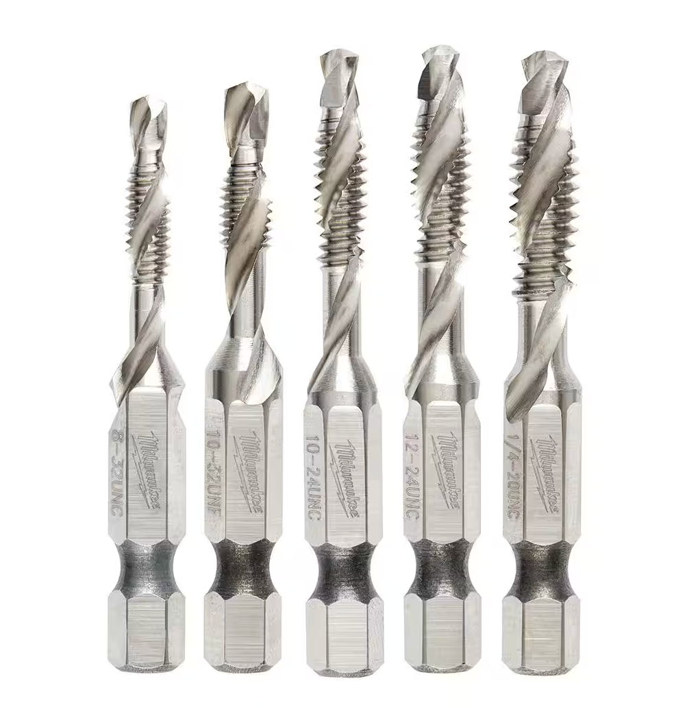 Milwaukee SHOCKWAVE SAE Steel Drill Tap Set 5pcs (48-89-4874) on Sale
