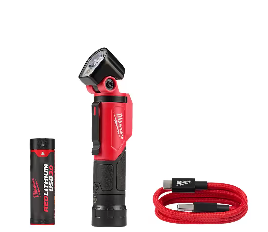 Milwaukee 500 Lumens LED Pivoting REDLITHIUM USB Flashlight 2113-21 Supply