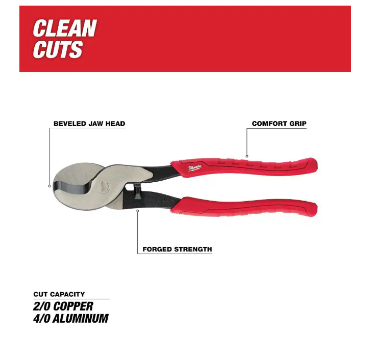 MILWAUKEE 10″ Cable Cutting Pliers 48-22-6104 Online