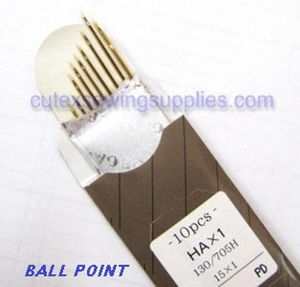 10 Titanium Ball Point 15X1 130/705H Flat Shank Home Sewing Machine Needles Online Sale