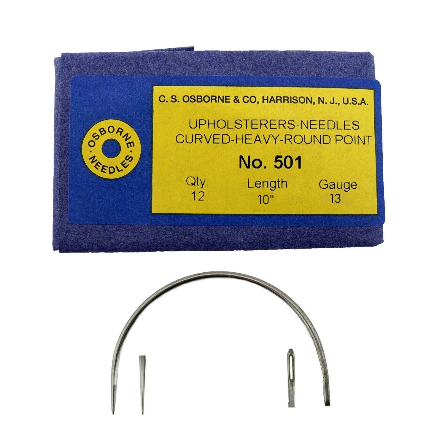 C.S. Osborne Pack Of 12 Curved Needles Heavy #501-10 (Size 10″) Fashion