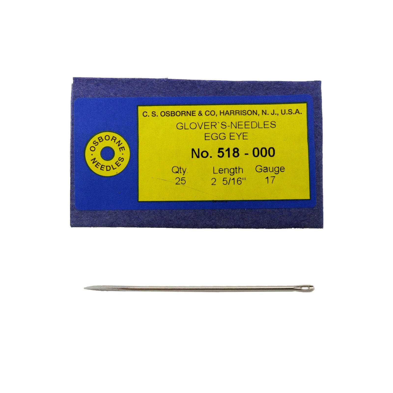 C.S. Osborne Pack Of 25 Glover’s Needles #518 (518-000) Size 000 Made In USA on Sale