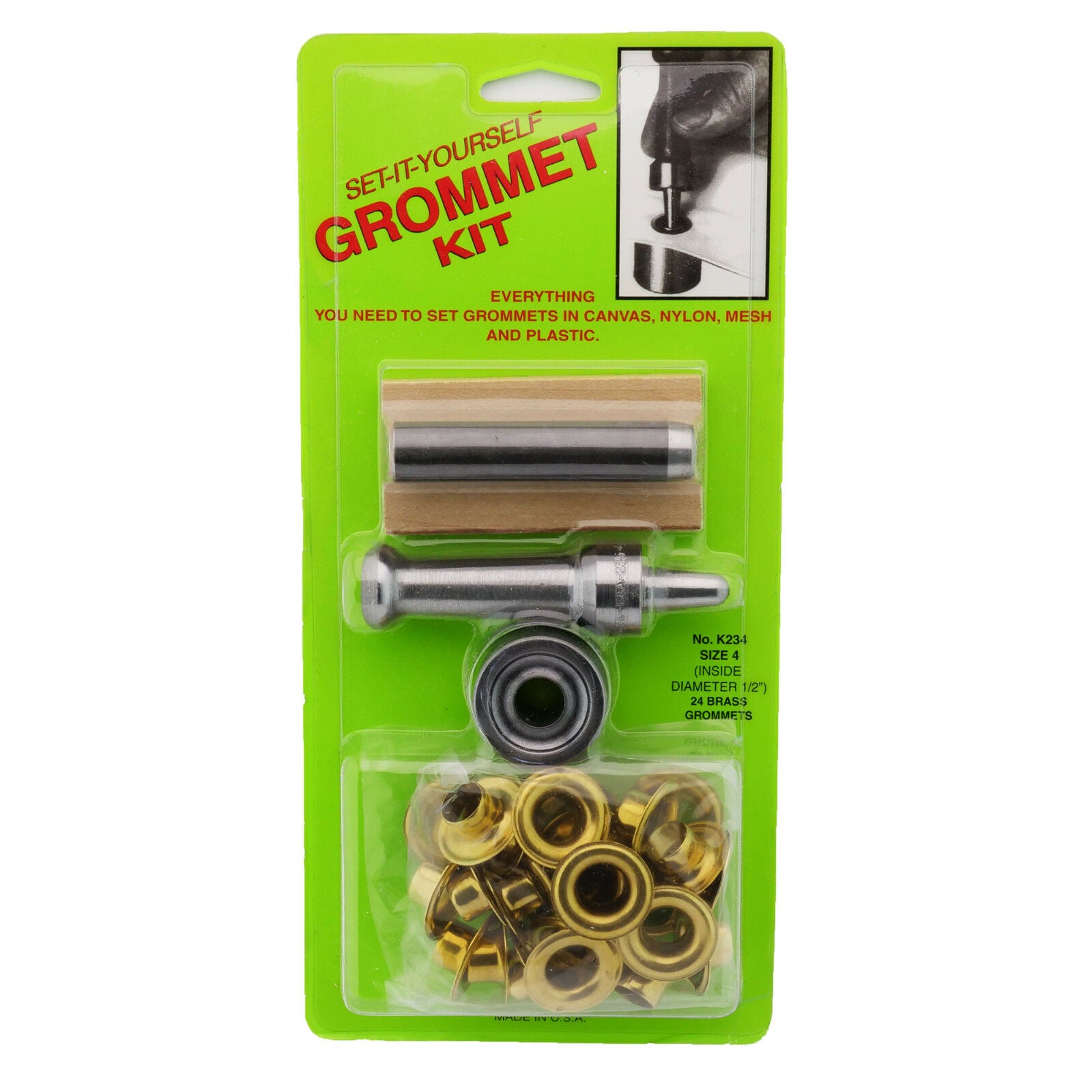 C.S. Osborne Set-It-Yourself Grommet Kit K234-4, 1/2″ Hole, W/ Brass Grommets Discount