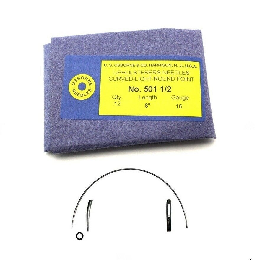 C.S. Osborne 12/Pk. Curved Needles Light #501-1/2, Size 8″ Made In USA Hot on Sale