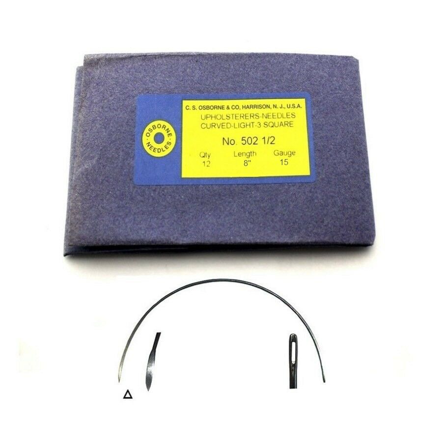 C.S. Osborne 12/Pk. Curved 3-Square Point Needles Light #502-1/2, Size 8″ Hot on Sale