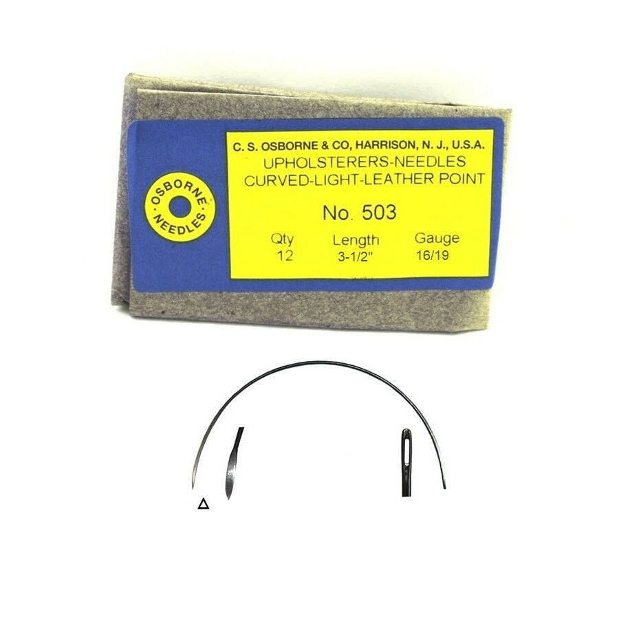 C.S. Osborne 12/Pk. Curved Leather Point Needles #503 Size 3-1/2″ Online Sale