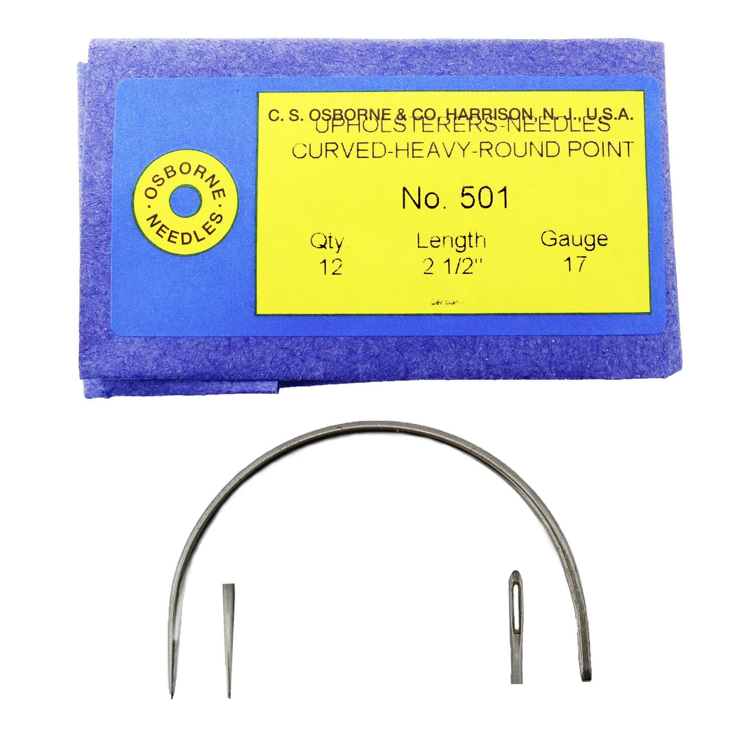 C.S. Osborne Pack Of 12 Curved Needles Heavy #501-2-1/2 (Size 2-1/2″) Online Hot Sale