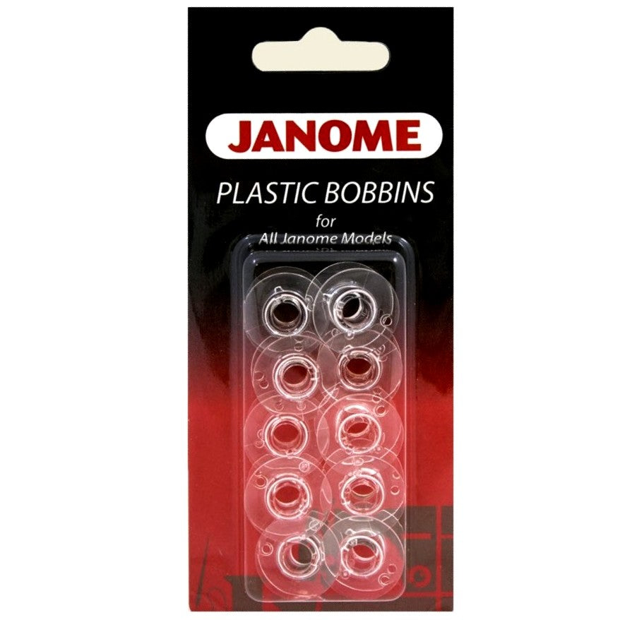 Janome Genuine 10 Pk. Plastic Bobbins #200122614 For All Janome & Necchi Models Discount