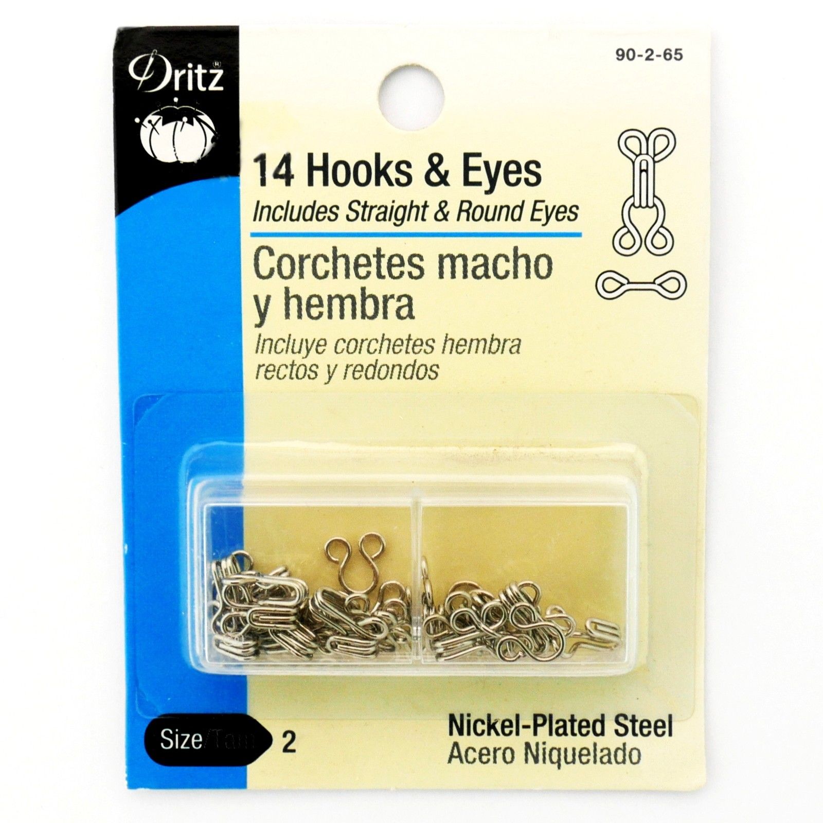 Dritz 14 Hooks & Eyes, Size 2, Nickel Plate Steel Online Hot Sale