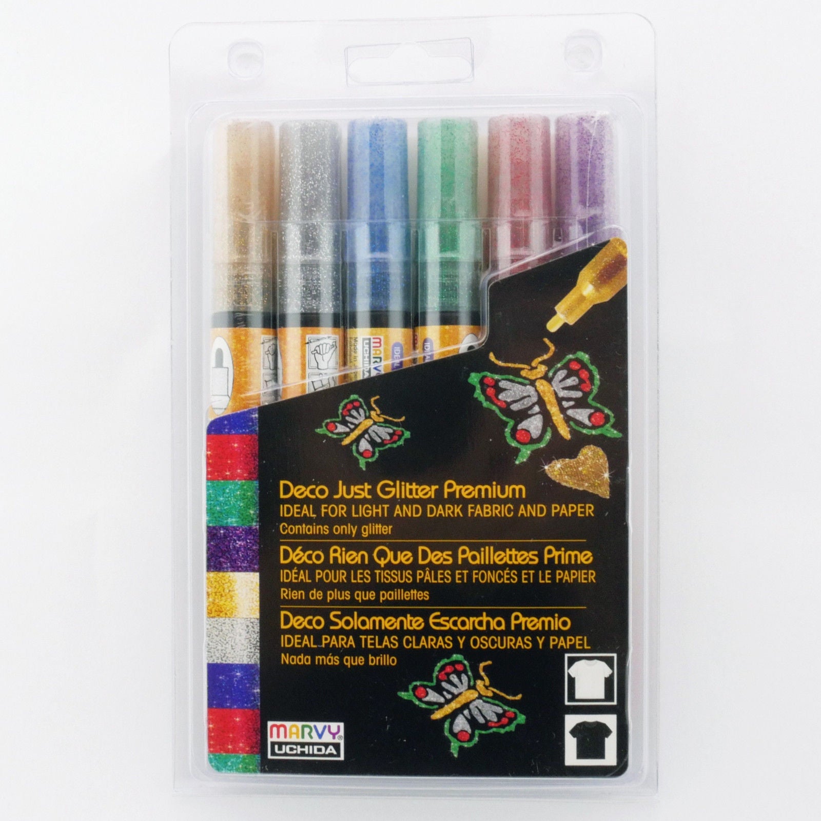 Deco Just Glitter Premium 6 Color Marker Set Fashion