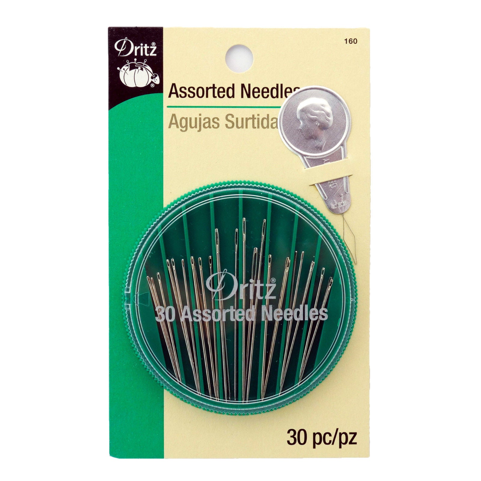 Dritz 30 Assorted Hand Needles With Needle Threader, #160 Online now