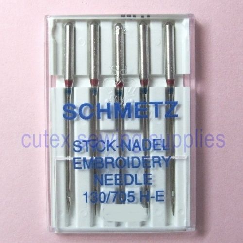 Schmetz 130/705H-E Large-Eye Flat-Shank Embroidery Sewing Needles – 5 Pk on Sale