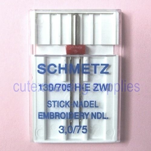 Schmetz 130-705H-E ZWI Embroidery Twin Sewing Machine Needle Size 3.0-75 on Sale