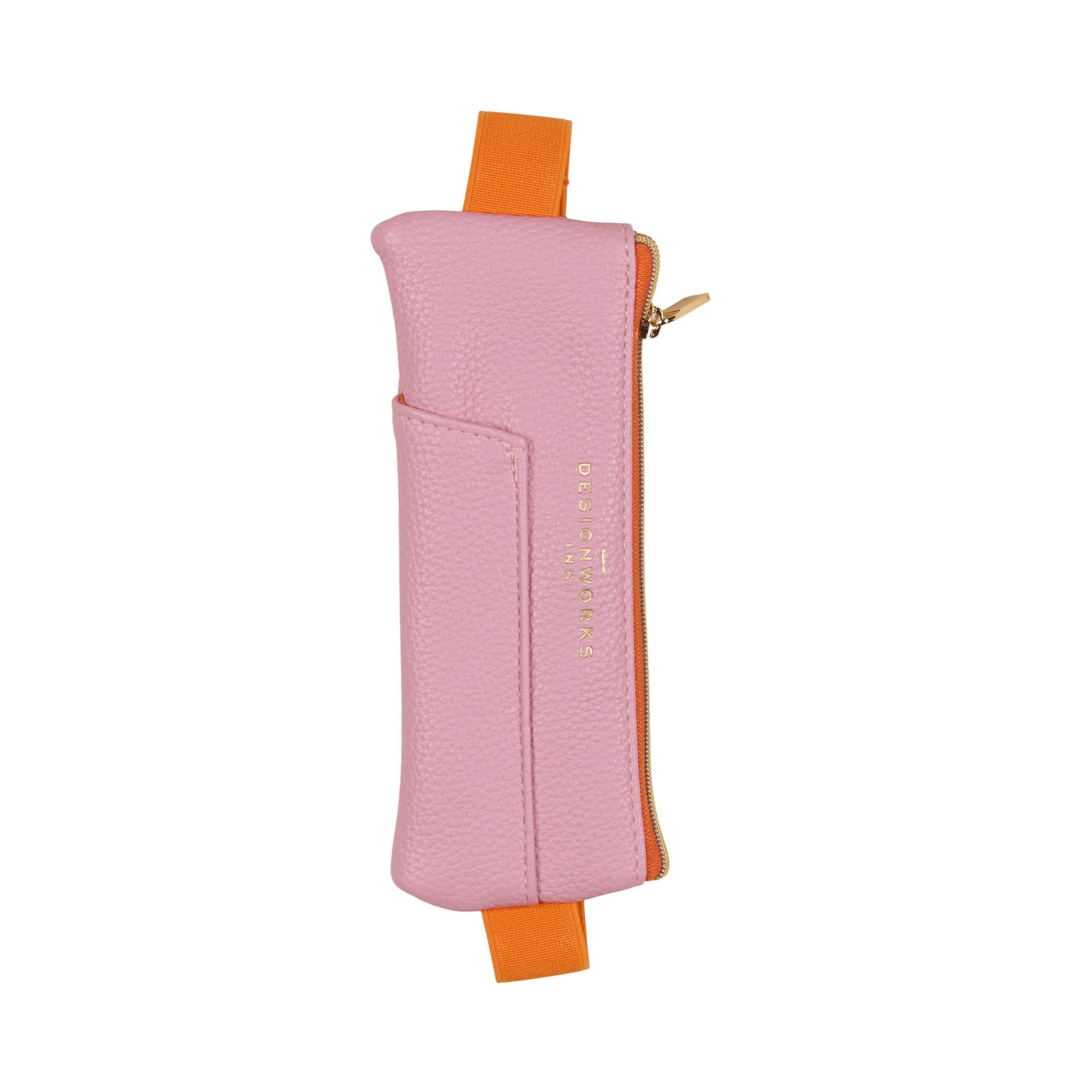 Vegan Leather Pen Pouch – Pink + Orange Fashion