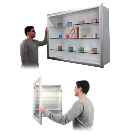 20×30 Shadow Box Display Case with Glass Shelves Metal Framed SUPER WIDE-FACE (7″ Deep) Online