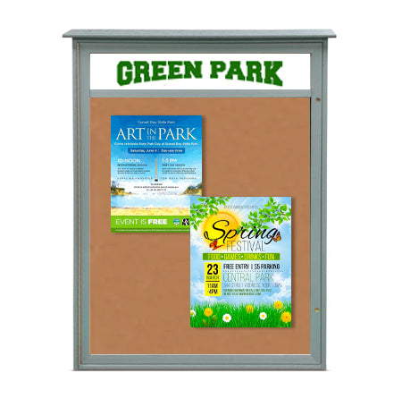 27″ x 41″ Viewable Area Outdoor Message Center Cork Board with Header | LEFT Hinged Single Door Online Hot Sale