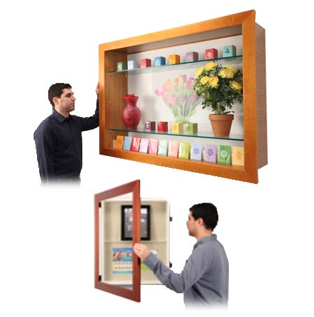 24×72 WIDE WOOD Framed Shadow Box Display Case with Glass Shelves (6″ Deep) Sale