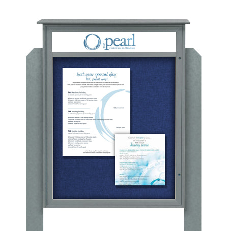 36″ x 36″ Outdoor Message Center Cork Board with Header and Posts (Single Door) Online Sale