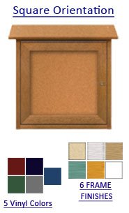 36″ x 36″ Outdoor Message Center Cork Board | LEFT Hinged – Single Door Information Board Discount