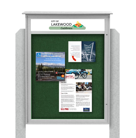 38″ x 54″ Outdoor Message Center Cork Board with Header and Posts (Single Door) Online