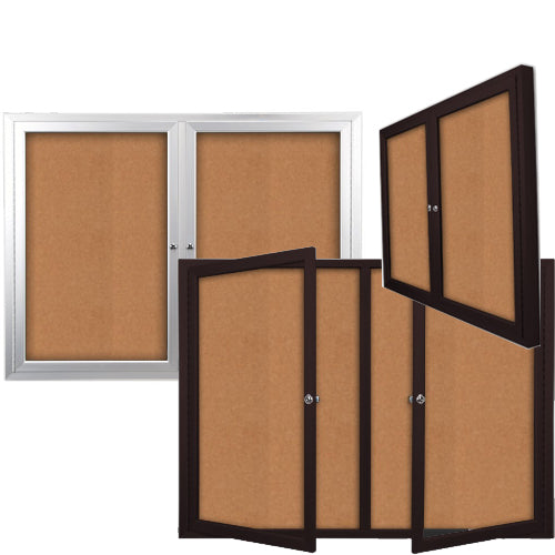 60×30 Enclosed Outdoor Bulletin Boards with Radius Edge (2 DOORS) Sale