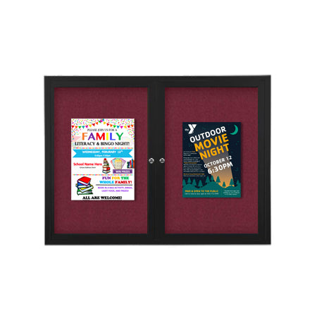 96 x 24 INDOOR Enclosed Bulletin Boards with Lights (2 DOORS) Online now