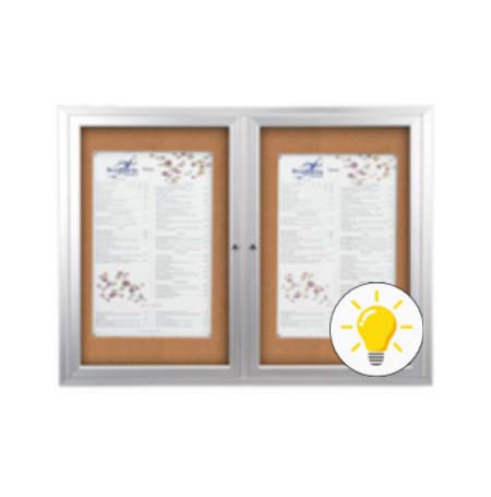 96 x 24 INDOOR Enclosed Bulletin Boards with Lights (2 DOORS) Online now