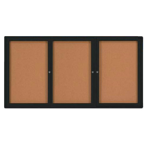 96×36 Enclosed Indoor Bulletin Boards with Radius Edge (3 DOORS) Sale