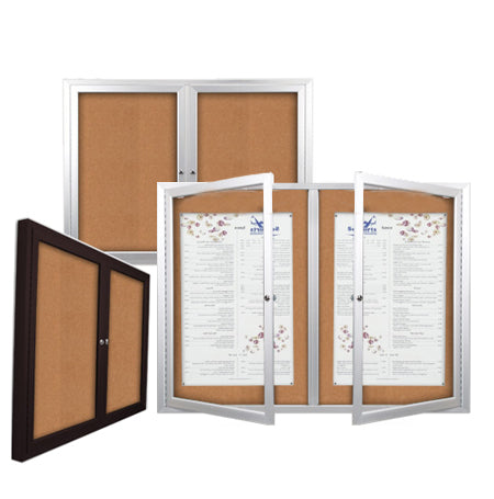 96 x 36 Enclosed Outdoor Bulletin Boards with Lights (2 DOORS) Online Hot Sale