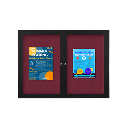 84 x 36 INDOOR Enclosed Bulletin Cork Boards 2 DOOR Online now